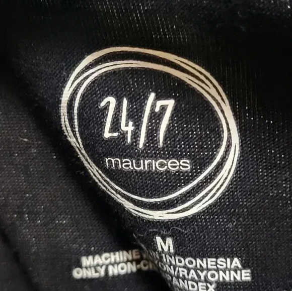 Maurices Casual Tank, black with cream colored floral print, size medium - Picture 3 of 3